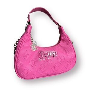 NWT Juicy Couture Pink Semi Charmed Hobo Faux Leather Shoulder Or Crossbody Bag